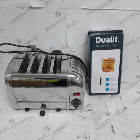DUALIT 4 SLICE TOASTER WITH THE SANDWICH CAGE