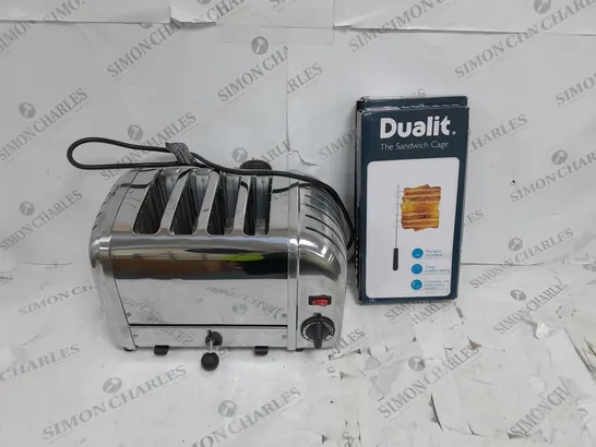 DUALIT 4 SLICE TOASTER WITH THE SANDWICH CAGE