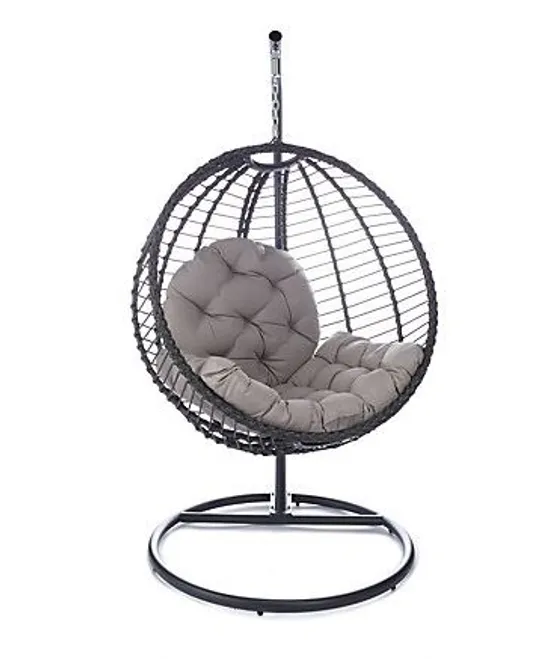 INNOVATORS ROUND IBIZA HANGING CHAIR, GREY [COLLECTION ONLY]