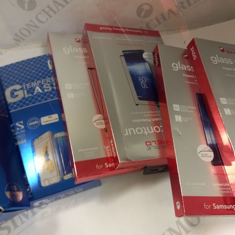 LOT OF APPROXIMATELY 10 ASSORTED HOUSEHOLD ITEMS TO INCLUDE INVISIBLE SHIELD GLASS CONTOUR IMPACT & SCRATCH PROTECTION, TEMPERED GLASS SCREEN GUARDIAN, ETC