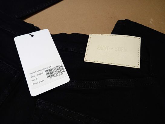 SAINT + SOFIA CLASSIC SKINNY JEAN IN BLACK - 30 