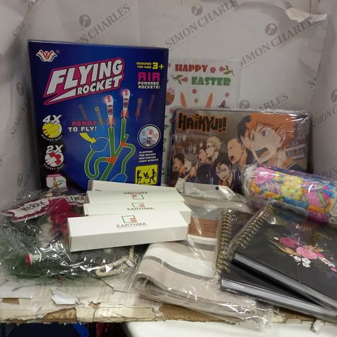 BOX OF APPROX 15 ASSORTED ITEMS TO INCLUDE UNIVERSAL REMOTE, 2022 DIARY AND WASHABLE PLACE MATS