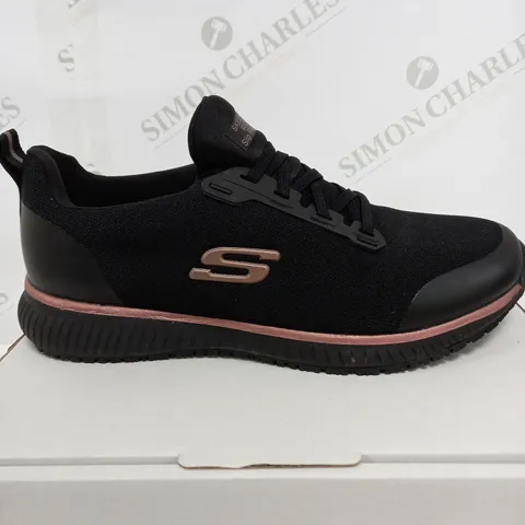 PAIR OF SKECHERS SQUAD WORK TRAINERS IN BLACK SIZE 7