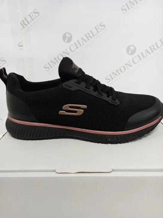 PAIR OF SKECHERS SQUAD WORK TRAINERS IN BLACK SIZE 7