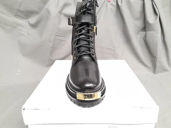 BOXED CARVELA BASE LACE UP BLACK BOOTS - SIZE 39