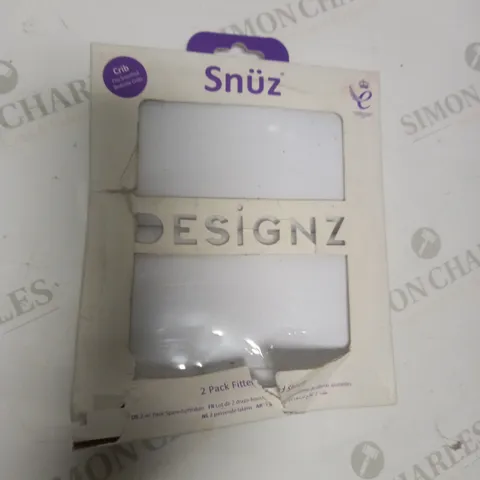 SNUZ 2 PACK CRIB FITTED SHEETS WHITE