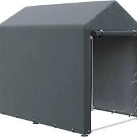 BOXED OUTSUNNY 179 X 120CM TEMPORARY GARDEN SHED, WITH ACCESSORIES - DARK GREY