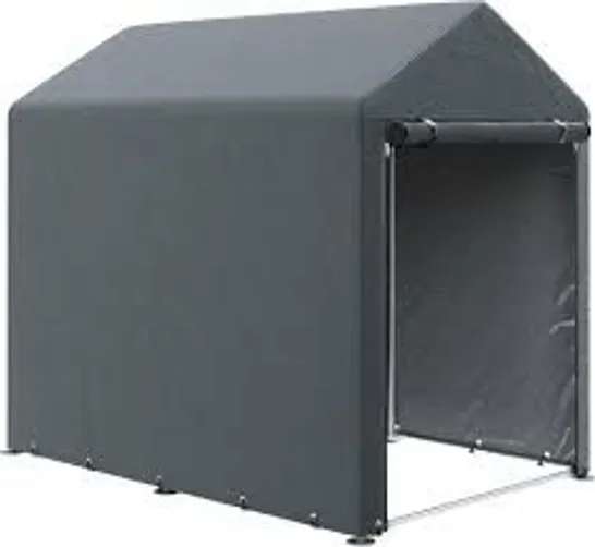 BOXED OUTSUNNY 179 X 120CM TEMPORARY GARDEN SHED, WITH ACCESSORIES - DARK GREY