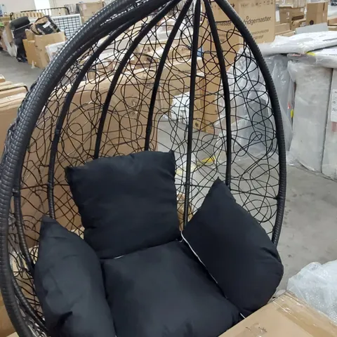 DESIGNER HANGING EGG CHAIR & CUSHION (MISSING HANGING FITTINGS)