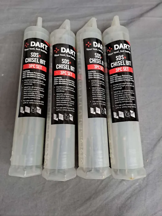 LARGE QUANTITY OF ASSORTED DART SDS HAMMER & CHISEL DRILL BITS