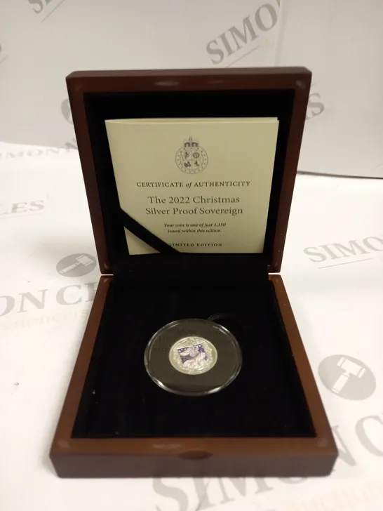 BOXED BRITISH ISLES 2022 CHRISTMAS SILVER PROOF SOVEREIGN 