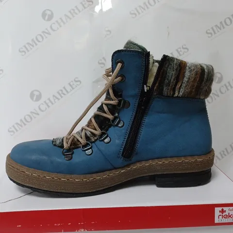 REIKER LACE UP ANKLE BOOTS LIGHT BLUE SIZE 5