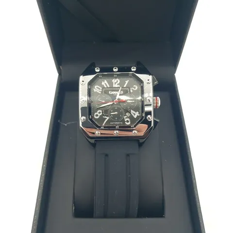 BOXED GAMAGES OF LONDON LIMITED EDITION HAND ASSEMBLED CONSUL AUTOMATIC STEEL BLACK