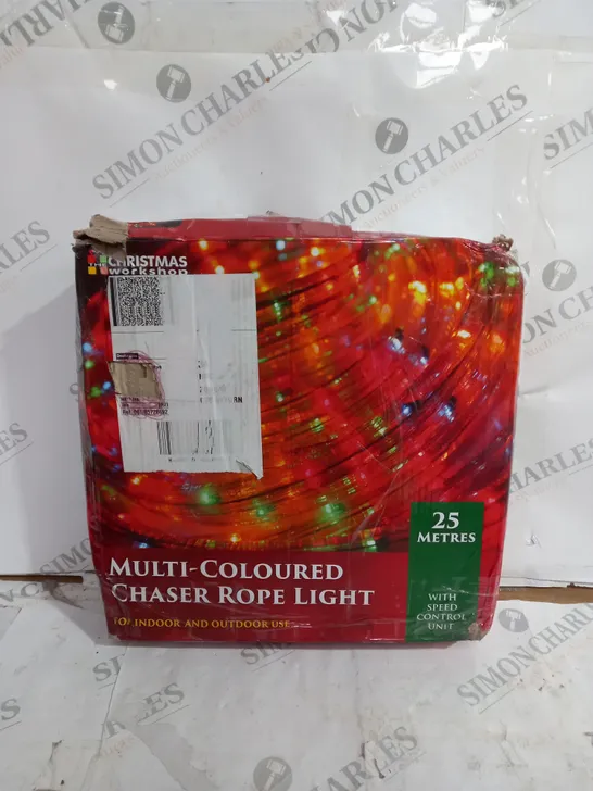 CHRISTMAS WORKSHOP MULTI-COLOURED CHASER ROPE LIGHT 25 METERS