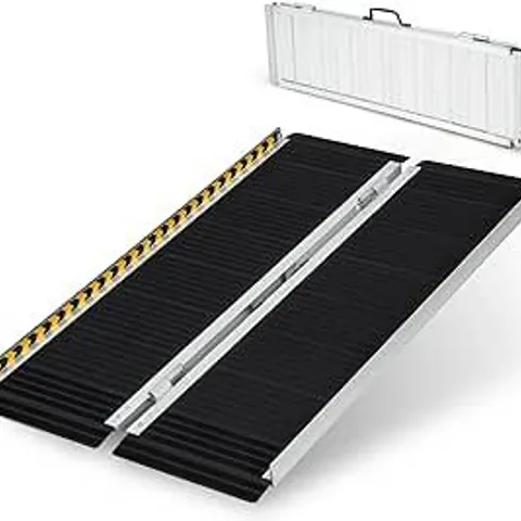 BOXED COSTWAY PORTABLE ALUMINUM WHEELCHAIR RAMP WITH TRANSITION PLATE (1 BOX)