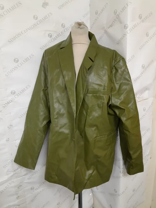 EXTRO&VERT LEATHER JACKET IN KHAKI SIZE 18