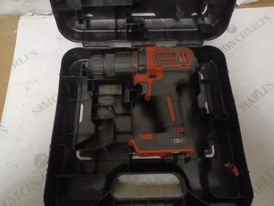 BLACK+DECKER 18 V CORDLESS 2-GEAR COMBI HAMMER DRILL POWER TOOL (BCD70051K)