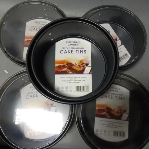 LOT OF 5 BRAND NEW SETS OF 2 SPRINGFORM CAKE TINS