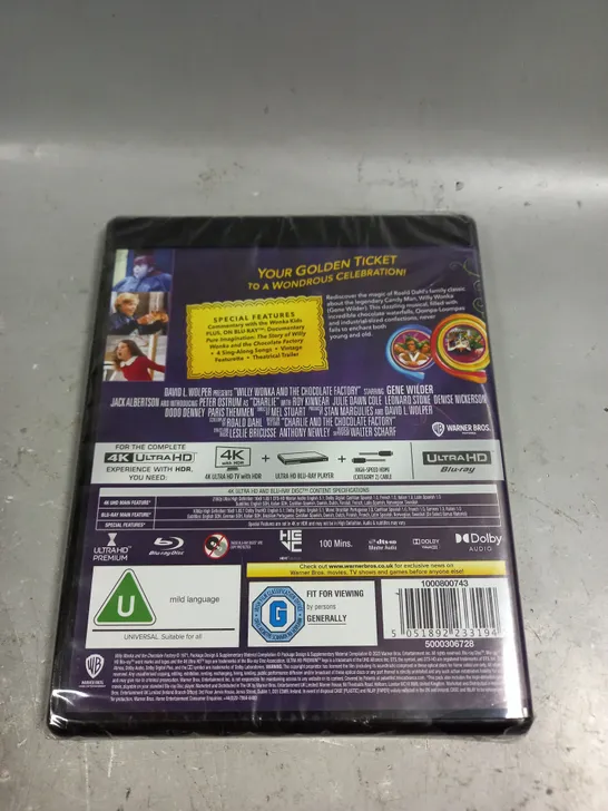 SEALED WILLY WONKA & THE CHOCOLATE FACTORY ULTRA HD BLU-RAY 