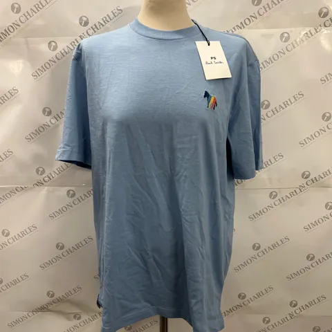 PAUL SMITH ZEBRA REGULAR FIT SHORT SLEEVED T-SHIRT IN BLUE SIZE M