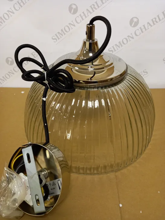 DAR LIGHTING YAMBOL PENDANT POLISHED NICKEL CLEAR GLASS LIGHT FIXTURE