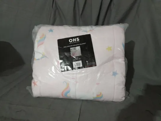 OHS KIDS UNICORN WEIGHTED BLANKET 100CM X 150CM 