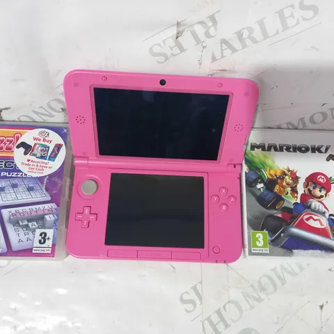 NINTENDO 3DS XL W. MARIO KART 7, & PUZZLER COLLECTION GAMES