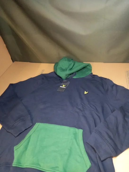 MENS LYLE AND SCOTT NAVY/GREEN TRACK TOP SIZE XXL