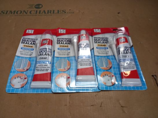 LOT OF 3 151 MULTIPURPOSE CLEAR SILICONE SEALANTS