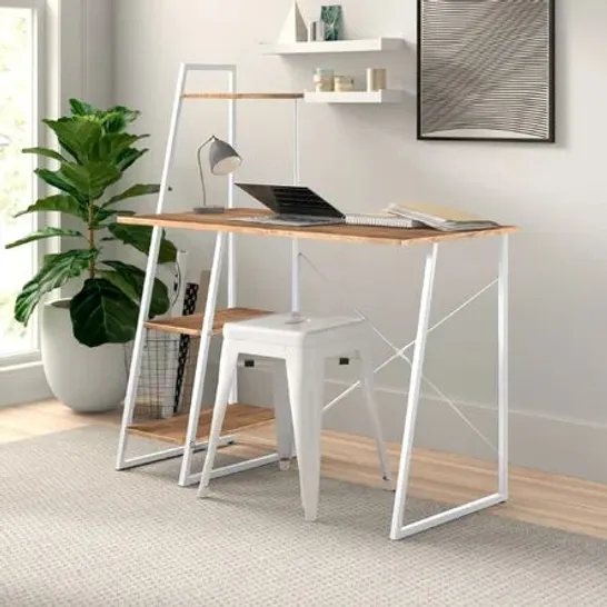 BOXED BLOHM DESK FRAME WHITE, TOP OAK (1 BOX)