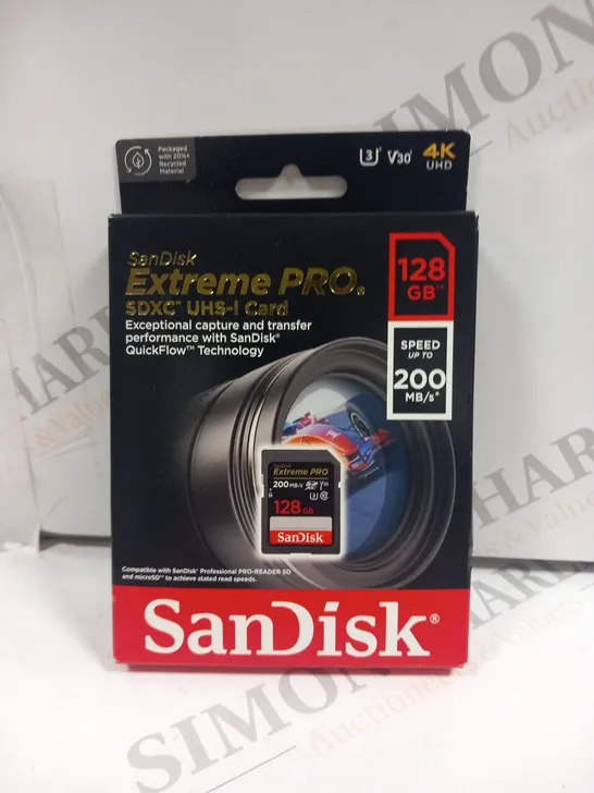 BOXED FUJIFILM RECHAREABLE BATTERY NP-T125 AND SAN DISK EXTREME PRO SDXC UHS-I CARD