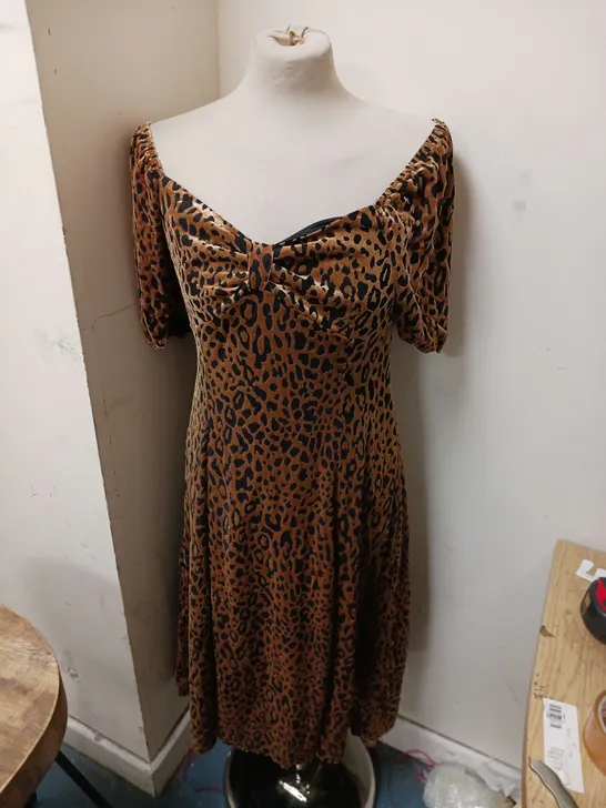 MONSOON LEOPARD EFFECT DRESS SIZE UK 12