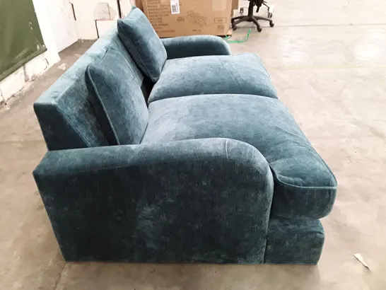 QUALITY DESIGNER 2 SEATER SOFA - TEAL FABRIC