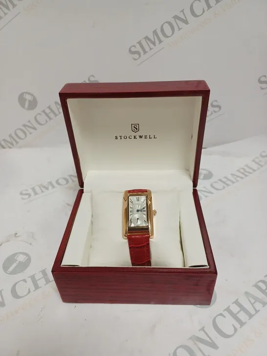 LADIES STOCKWELL WATCH – TEXTURED DIAL WITH SUB DIAL MINUTE HAND – LEATHER STRAP – GIFT BOX INCLUDED