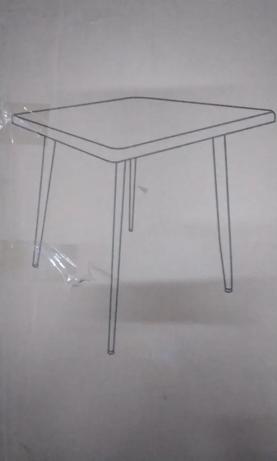 BOXED ZURI SQUARE DINING TABLE IN WHITE - H75 X W75 X D75 cm 