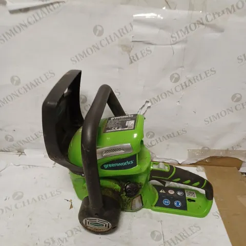 GREENWORKS CORDLESS CHAINSAW, FITS 30CM BAR - G40CS30 (BODY ONLY)