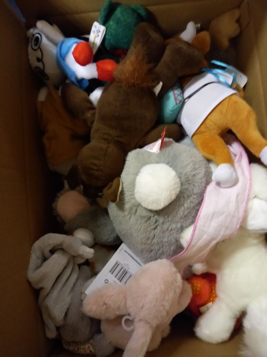 BOX OF VARIOUS SIZED CUDDLY TOYS/TEDDIES