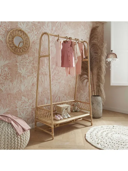 ARIA CLOTHES RAIL - RATTAN - COLLECTION ONLY 