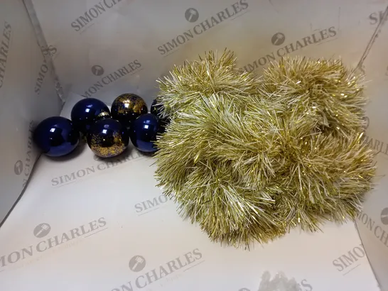 NAVY GLASS TREE DECORATIONS RRP £19.99