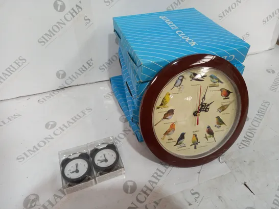 BOX OF APPROX 8 ASSORTED QUARTZ CLOCKS