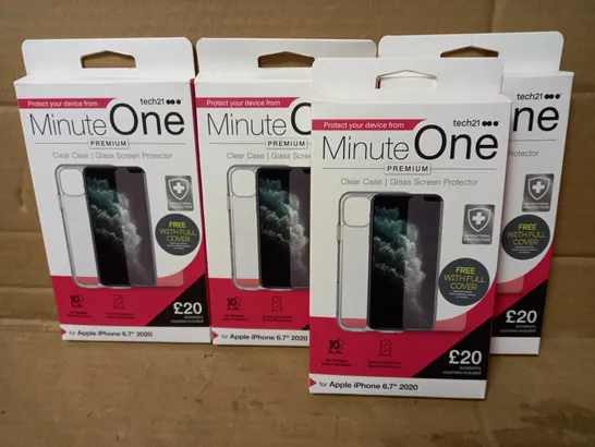 LOT OF 4 MINUTE ONE CLEAR CASES FOR IPHONE 6.7'' 2020