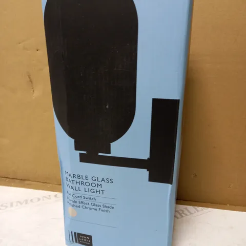 JOHN LEWIS MARBLE GLASS BATHROOM WALL LIGHT WITH PULL CORD SWITCH 