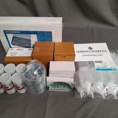 LOT OF APPROXIMATELY 18 ASSORTED LABORATORY ITEMS TO INCLUDE PRISM GLASS BLOCKS, IRON FILLINGS, BAR MAGNETS SET AND WAVE FORM SLINKYS