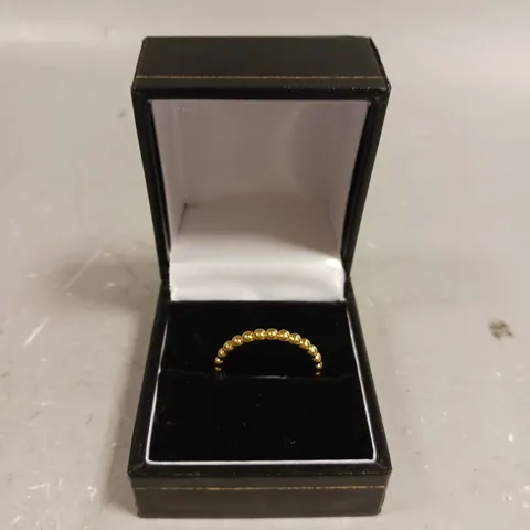 BERING GOLD PLATED BEAN RING - SIZE 8