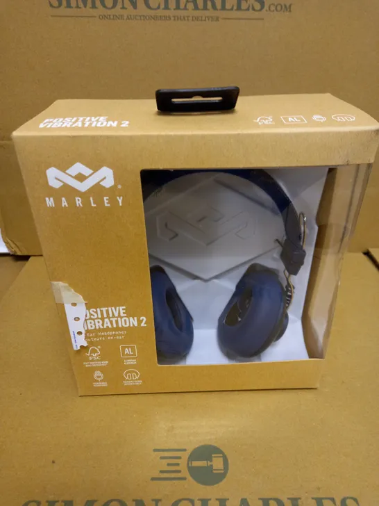 BOXED MARLEY POSITIVE VIBRATION 2 ON EAR WIRED HEADPHONES