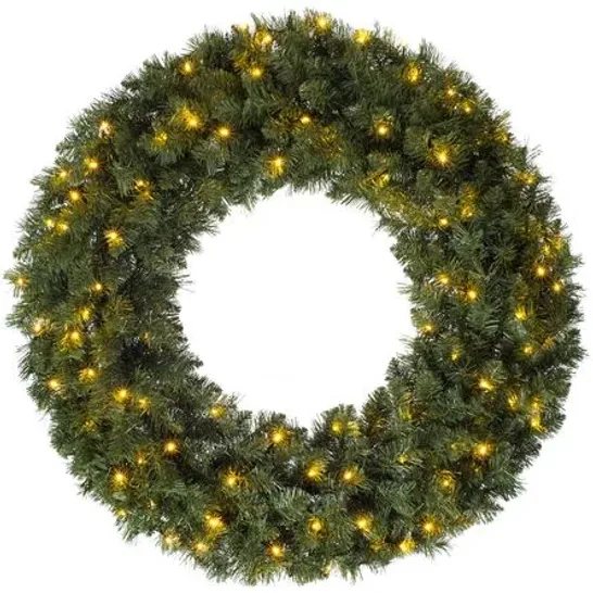 BOXED MAJESTIC 100CM LIGHTED ARTIFICIAL WREATH