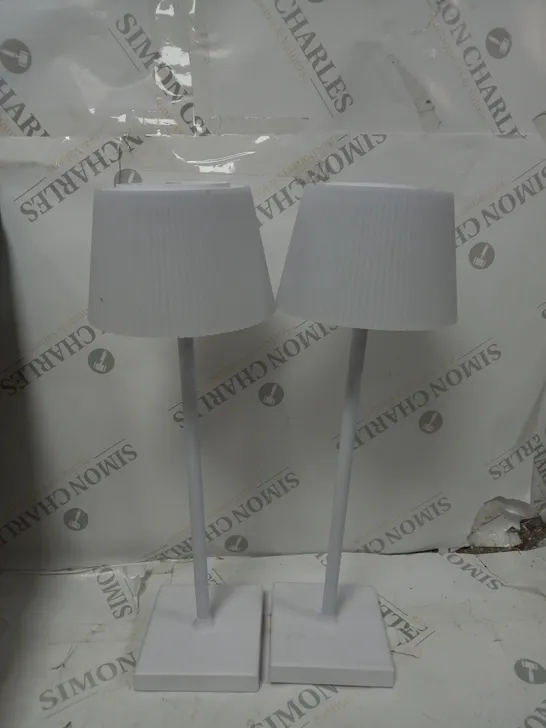 BOXED SFIXX SET OF 2 INDOOR OUTDOOR TOUCH TABLE LIGHTS - WHITE