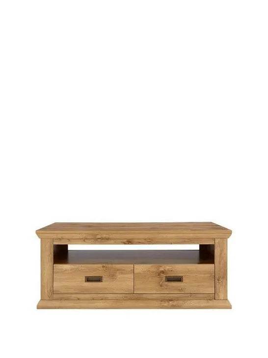 BOXED CLIFTON OAK-EFFECT COFFEE TABLE (1 BOX)  RRP £139.99