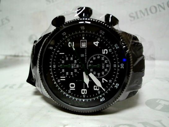 STOCKWELL BLACK & GREEN CHRONOGRAPH RUBBER STRAP SPORTS WRISTWATCH RRP £650