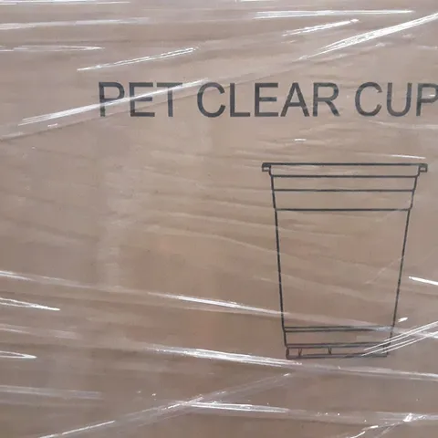 PALLET OF APPROXIMATELY 9 BOXES OF PET CLEAR CUPS & CLEAR LIDS